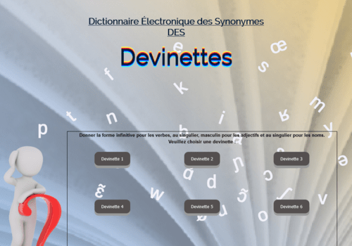 Interface des devinettes du DÉS