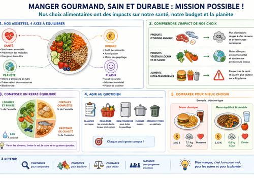 description d'une assiette équilibrée et bonne pour la planète