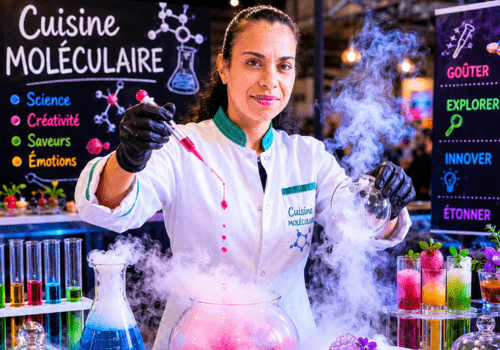 Image illustrative du stand sur la chimie derrière la cuisine moléculaire