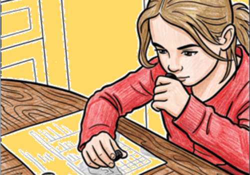 Jeune fille réalisant un test de l'odorat