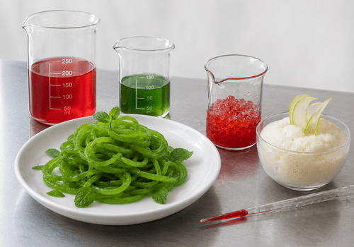 spaghetti de menthe et mousse