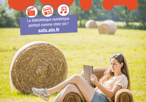 Affiche SOFA, bibliothèque numérique numérique partout comme chez soi !