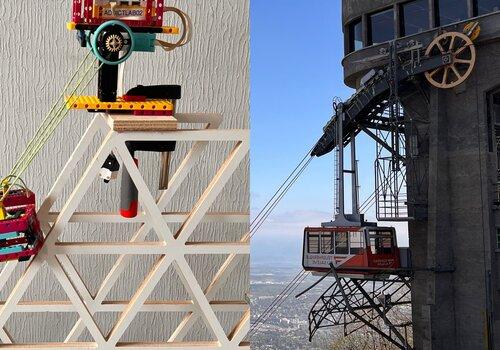 Représentation du téléphérique avec Lego Spike