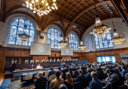 Intérieur de la Cour internationale de justice