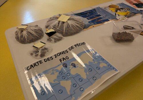Atelier abordant les pratiques de pêche d'hier et d'aujourd'hui de manière ludique et faisant un parallèle sur la nourriture des astronautes dans l'espace.