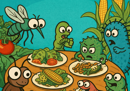 Repas entre insectes et microbes