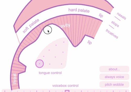 Vue de la synthèse vocale Pink Trombone