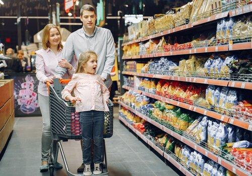 Courses dans un supermarché
