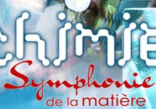 Gros plan sur le titre de l'exposition: Chimie symphonie de la matière