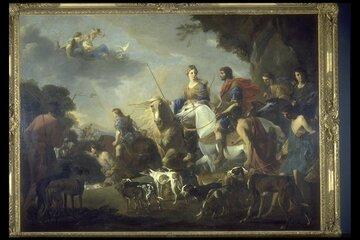 Tableau Jan Miel, Enee et Didon à la chasse