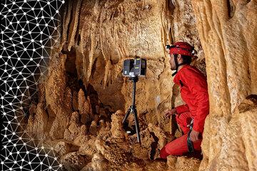 Relevés 3D dans une grotte