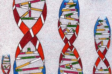 ADN Vue d'artiste d'une molécule d'ADN