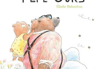 Une nouvelle aventure de pépé Ours Pépé Ours est assis sur l'herbe