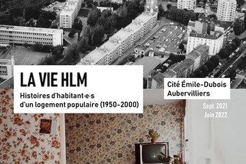 Affiche de l'exposition "La vie HLM - Histoire d'habitant.e.s d'un logement populaire (1950-2000)
