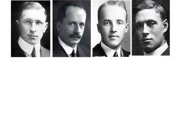 Frederick Banting, John MacLeod, Charles Best et James Collip, les "découvreurs de l'insuline"