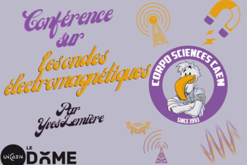 Image avec le logo de la Corpo Sciences Caen et différents logo scientifique