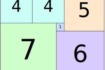 Illustration d'un pavage optimal d'un rectangle de dimension 13*11.