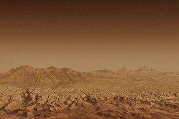 vue fictive de la planète Mars