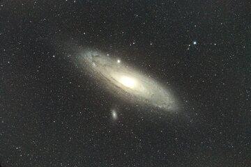 Photographie de la galaxie d'Andromède réalisée par les élèves.
