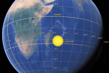 Le soleil est au dessus de la Réunion