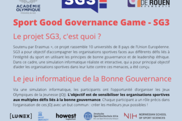 Via une simulation informatique, les participants ont l’opportunité d’organiser les Jeux Olympiques de la Jeunesse (JOJ). L'objectif est de sensibiliser les participants aux multiples défis liés à la bonne gouvernance d’une organisation sportive. Chaque participant a un rôle précis dans l’organisation de ces JOJ avec un but commun : créer les meilleurs JOJ possibles.