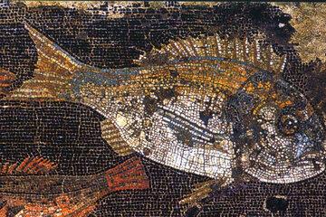 Mosaïque à Pompéi représentant une daurade 