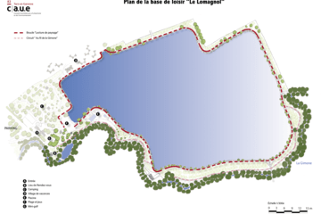 Plan de la base de loisir Le Lomagnol