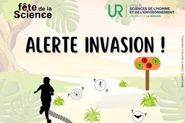 silhouette d'enfant courant dans un paysage avec des animaux, des plantes et des points d'interrogation