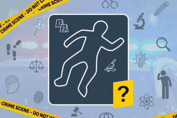 Meurtre à l'Université Silhouette d'un corps tracé sur le sol d'une scène de crime, entouré par des rubans jaune "crime scene - do not cross".