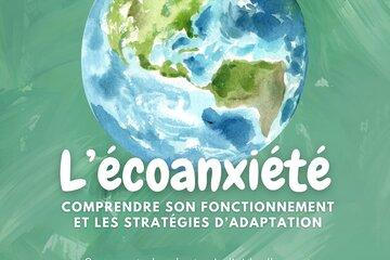 Terre avec feuillages qui l'entoure sur fond vert d'eau.
