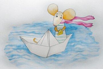 Petite souris vogue au fil de l'eau