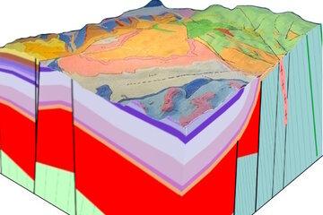 Vue perspective du quart nord-est de la maquette