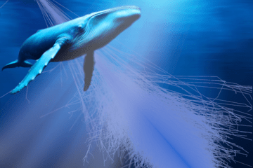 des particules avec une baleine