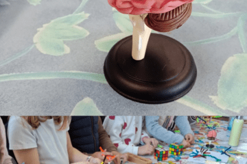 MaquMaquette du cerveau et maquettes de neurones par les enfants