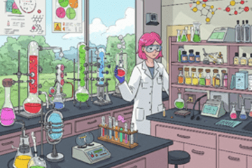Une chimiste dans son laboratoire
