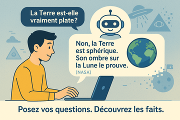 Homme discutant avec un chatbot.