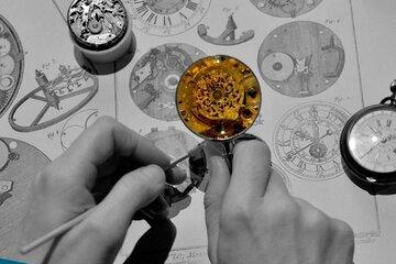 Détail d'un mouvement de montre