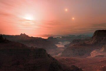 Coucher de Soleil sur Gliese 667 Cc Gliese 667 Cc sunset