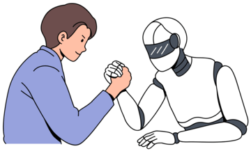 bras de fer entre un humain et un robot