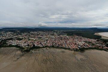 Vue aerienne du banc de vase positionné devant Cayenne 