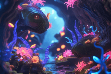 Un animal imaginaire representé dans un monde imaginaire