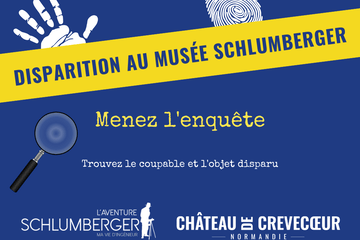 Affiche de l'atelier-jeu "Disparition au Musée Schlumberger