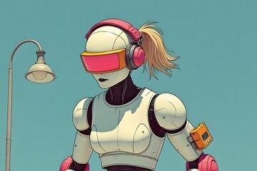 Robot écoutant de la musique