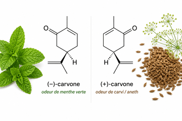 les deux énantiomères de la carvone
