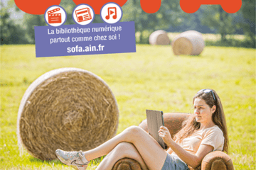 Affiche SOFA, bibliothèque numérique numérique partout comme chez soi !
