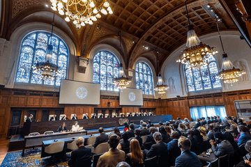 Intérieur de la Cour internationale de justice