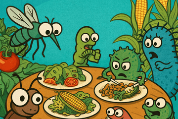 Repas entre insectes et microbes