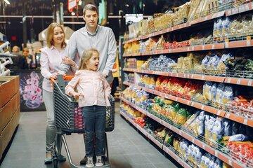 Courses dans un supermarché