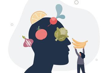 Illustration cerveau et aliments