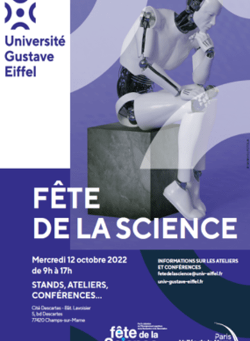 Soyez les bienvenus à l'Université Gustave Eiffel !! Affiche Fête de la Science UGE 2022
